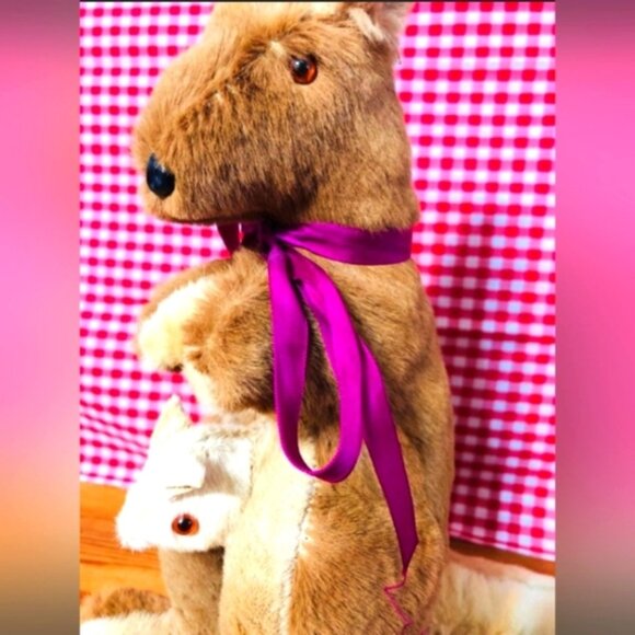 Vintage Stuffed Fur Kangaroo Joey Animal Stuffy Atralia Souvenir - Picture 3 of 8